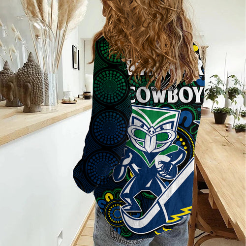 NRL Combine Warriors and Cowboys Women Casual Shirt Aboriginal LT9