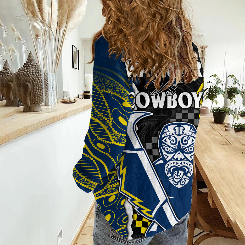 NRL Combine Warriors and Cowboys Women Casual Shirt Maori mixed Aboriginal LT9