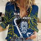 (Custom Text And Number) NRL Combine Warriors and Cowboys Women Casual Shirt Maori mixed Aboriginal LT9