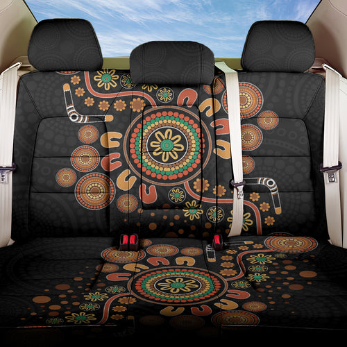 Aboriginal Dots Art Painting With Boomerang Back Car Seat Cover