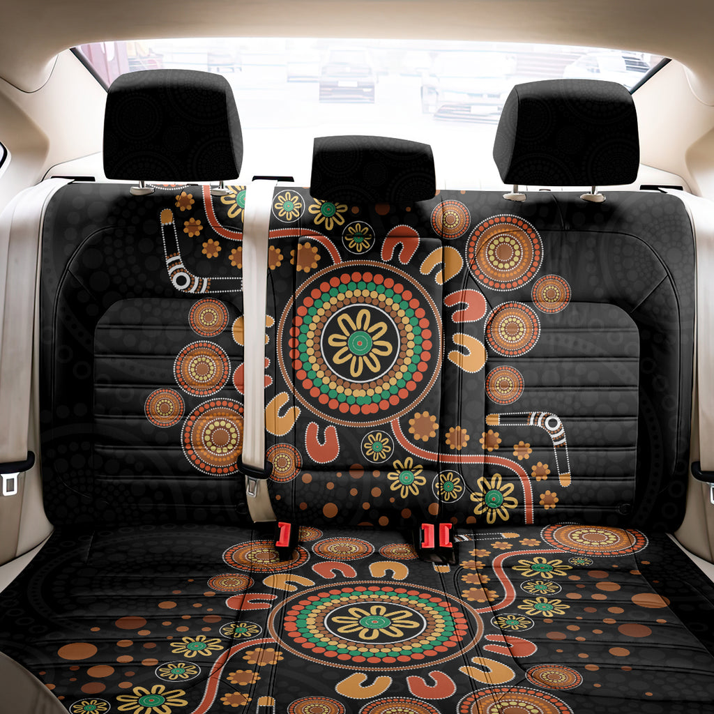 Aboriginal Dots Art Painting With Boomerang Back Car Seat Cover