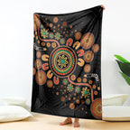 Aboriginal Dots Art Painting With Boomerang Blanket