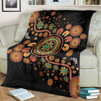Aboriginal Dots Art Painting With Boomerang Blanket