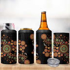 Aboriginal Dots Art Painting With Boomerang 4 in 1 Can Cooler Tumbler
