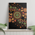 Aboriginal Dots Art Painting With Boomerang Canvas Wall Art