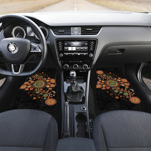 Aboriginal Dots Art Painting With Boomerang Car Mats