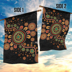 Aboriginal Dots Art Painting With Boomerang Garden Flag