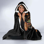 Aboriginal Dots Art Painting With Boomerang Hooded Blanket