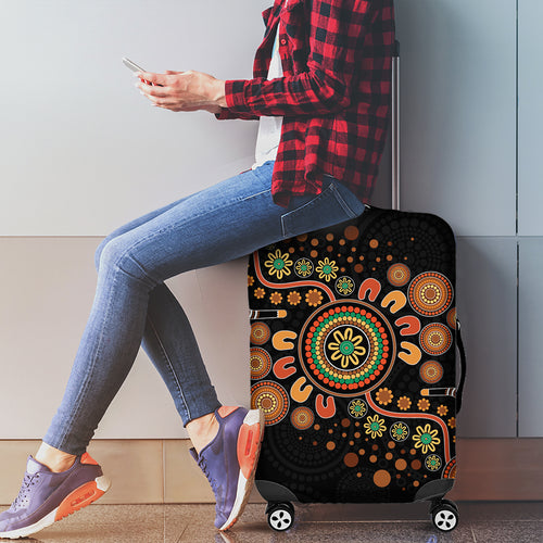 Aboriginal Dots Art Painting With Boomerang Luggage Cover