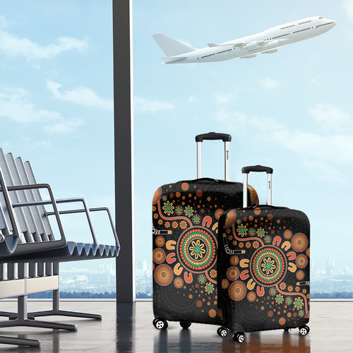 Aboriginal Dots Art Painting With Boomerang Luggage Cover