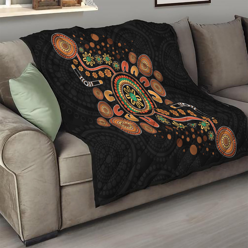 Aboriginal Dots Art Painting With Boomerang Quilt