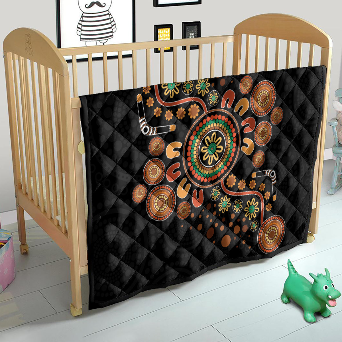 Aboriginal Dots Art Painting With Boomerang Quilt