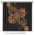 Aboriginal Dots Art Painting With Boomerang Shower Curtain