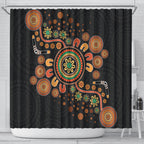 Aboriginal Dots Art Painting With Boomerang Shower Curtain