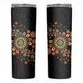 Aboriginal Dots Art Painting With Boomerang Skinny Tumbler