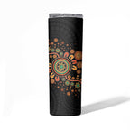 Aboriginal Dots Art Painting With Boomerang Skinny Tumbler