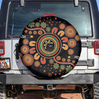 Aboriginal Dots Art Painting With Boomerang Spare Tire Cover