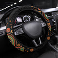 Aboriginal Dots Art Painting With Boomerang Steering Wheel Cover