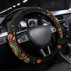 Aboriginal Dots Art Painting With Boomerang Steering Wheel Cover