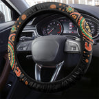 Aboriginal Dots Art Painting With Boomerang Steering Wheel Cover