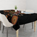 Aboriginal Dots Art Painting With Boomerang Tablecloth