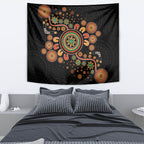 Aboriginal Dots Art Painting With Boomerang Tapestry