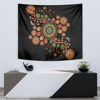 Aboriginal Dots Art Painting With Boomerang Tapestry