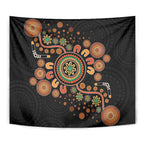 Aboriginal Dots Art Painting With Boomerang Tapestry