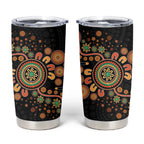 Aboriginal Dots Art Painting With Boomerang Tumbler Cup