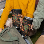 Aboriginal Dots Art Painting With Boomerang Tumbler Cup