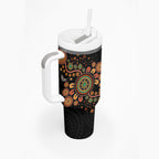 Aboriginal Dots Art Painting With Boomerang Tumbler With Handle