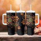 Aboriginal Dots Art Painting With Boomerang Tumbler With Handle