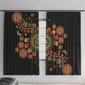 Aboriginal Dots Art Painting With Boomerang Window Curtain