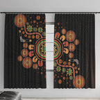 Aboriginal Dots Art Painting With Boomerang Window Curtain