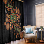 Aboriginal Dots Art Painting With Boomerang Window Curtain