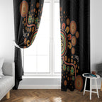 Aboriginal Dots Art Painting With Boomerang Window Curtain