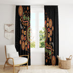 Aboriginal Dots Art Painting With Boomerang Window Curtain