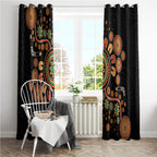 Aboriginal Dots Art Painting With Boomerang Window Curtain