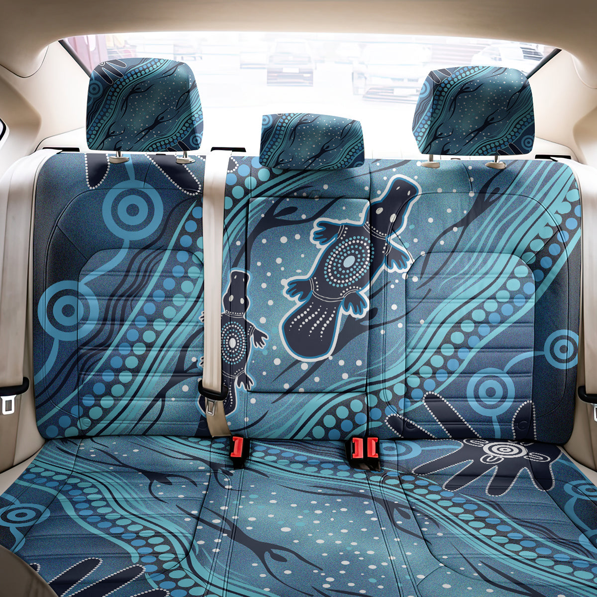 Aboriginal Dots Art Painting with Platypus Back Car Seat Cover No 1