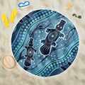 Aboriginal Dots Art Painting with Platypus Beach Blanket No 1