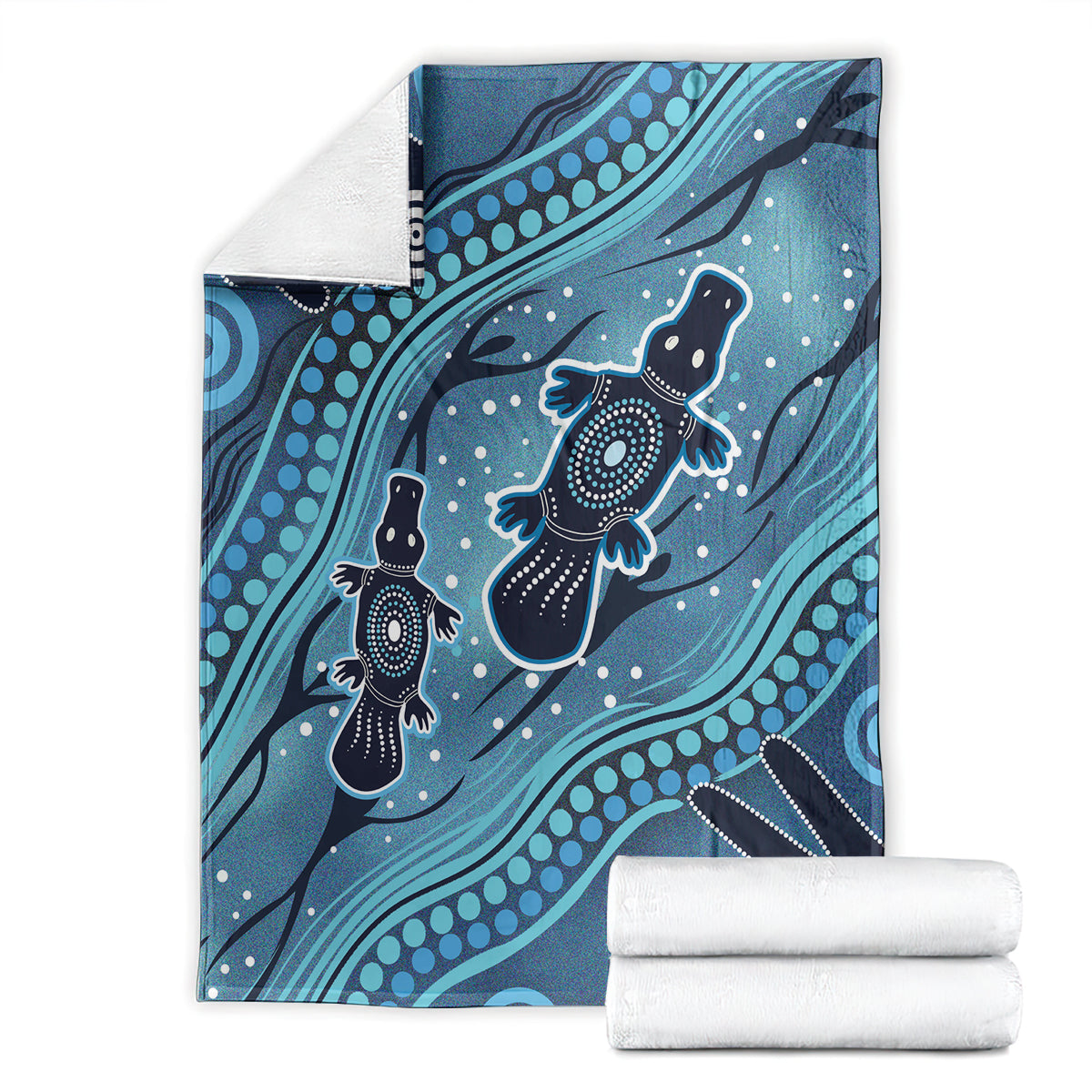 Aboriginal Dots Art Painting with Platypus Blanket No 1