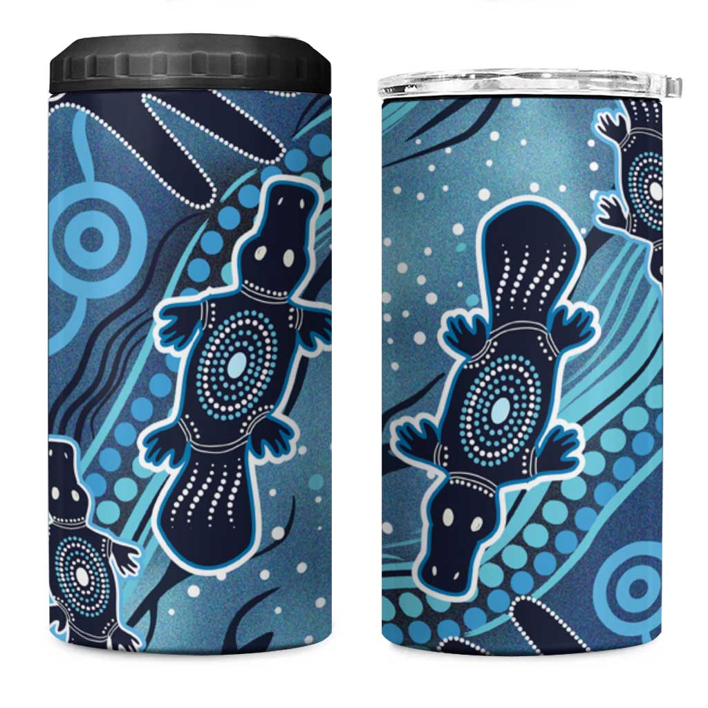 Aboriginal Dots Art Painting with Platypus 4 in 1 Can Cooler Tumbler No 1