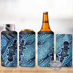 Aboriginal Dots Art Painting with Platypus 4 in 1 Can Cooler Tumbler No 1