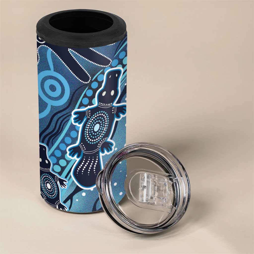 Aboriginal Dots Art Painting with Platypus 4 in 1 Can Cooler Tumbler No 1
