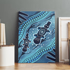 Aboriginal Dots Art Painting with Platypus Canvas Wall Art No 1
