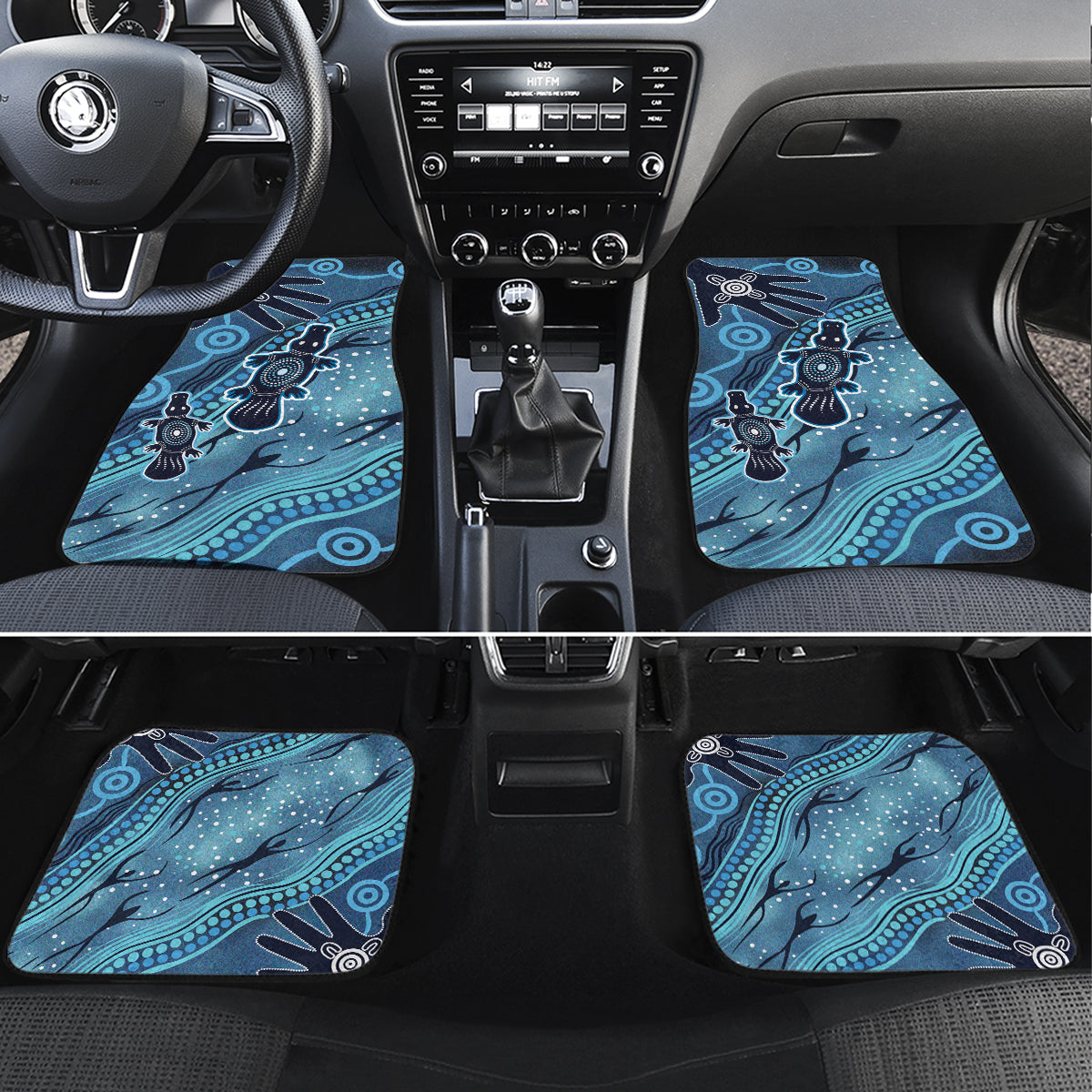 Aboriginal Dots Art Painting with Platypus Car Mats No 1