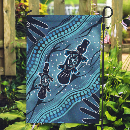 Aboriginal Dots Art Painting with Platypus Garden Flag No 1