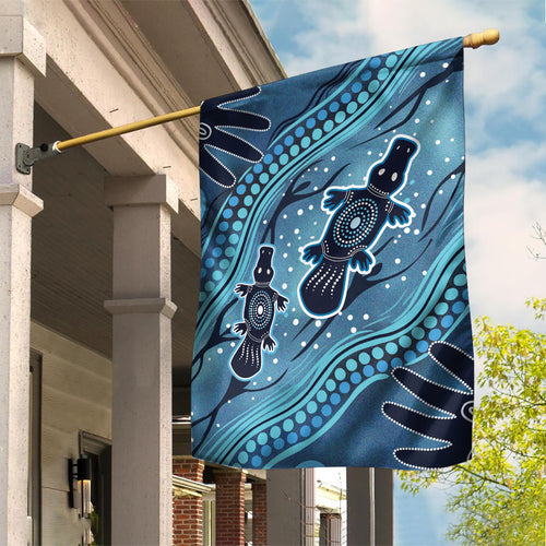 Aboriginal Dots Art Painting with Platypus Garden Flag No 1
