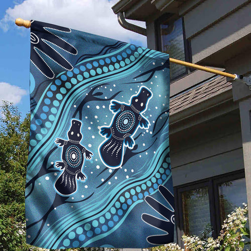 Aboriginal Dots Art Painting with Platypus Garden Flag No 1
