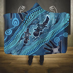 Aboriginal Dots Art Painting with Platypus Hooded Blanket No 1